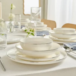 Karaca Red Carpet Collection Stream Bone Merope 53-teiliges 12-Personen Geschirrset Platin Platın Clearance