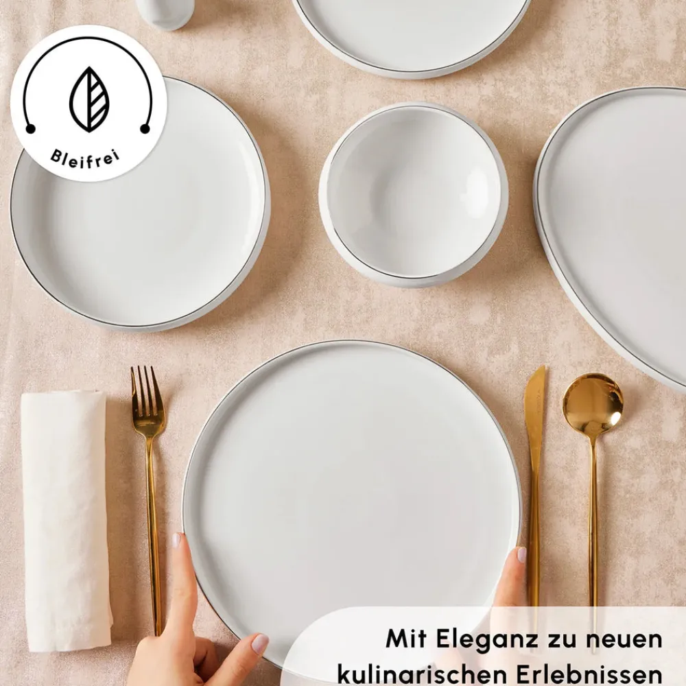 Karaca Red Carpet Collection Streamline Sunset Platinum 59-teiliges Geschirr für 12 Personen Platın Discount