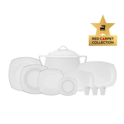 Karaca Red Carpet Collection Chiara Creme 60-teiliges Porzellangeschirr für 12 Personen Platın Online