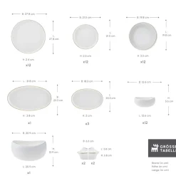 Karaca Red Carpet Collection Streamline New Hole Geschirrset, 59 Teilig, New Generation Bone Gold Best