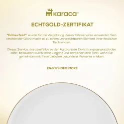 Karaca Red Carpet Collection Streamline New Hole Geschirrset, 59 Teilig, New Generation Bone Gold Best