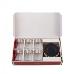 Karaca Retro Anthrazit Teeservice für 6 Personen Rot02 Hot