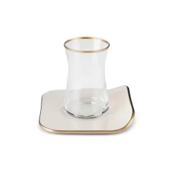 Karaca Retro Creme 6 Personen Platz Teetasse Set, 12 Teilig Creme01 Hot