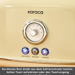 Karaca Retro Cremefarbenes Toaster Creme01 New