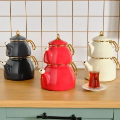 Karaca Retro Emaille Teekannen- Set, Anthrazit Anthracıt01 Discount