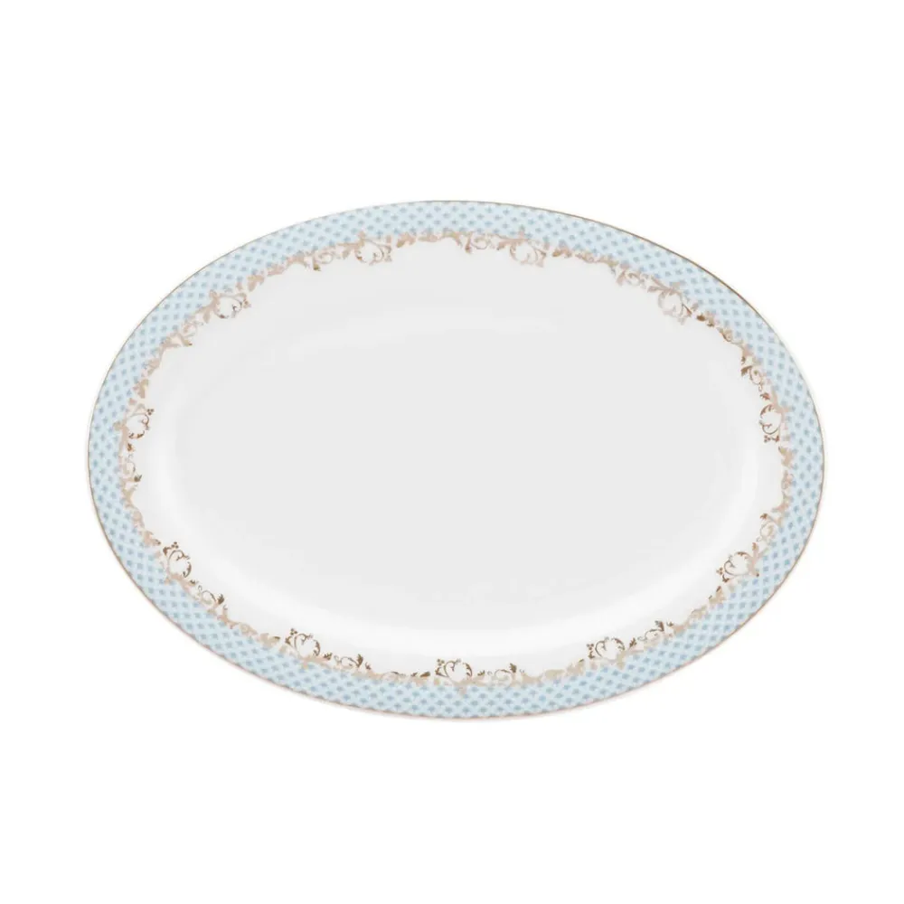 Karaca Rocco 56 Teilig New Generation Bone Geschirrset für 12 Personen Blau01 Sale