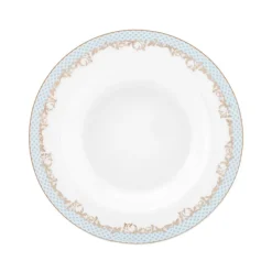 Karaca Rocco 56 Teilig New Generation Bone Geschirrset für 12 Personen Blau01 Sale