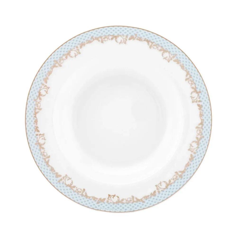 Karaca Rocco 56 Teilig New Generation Bone Geschirrset für 12 Personen Blau01 Sale