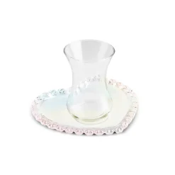 Karaca Rory 12-teiliges Glas Türkisches Teeset für 6 Personen, 14 cm Renksiz Hot