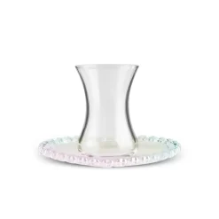 Karaca Rory 12-teiliges Glas Türkisches Teeset für 6 Personen, 14 cm Renksiz Hot