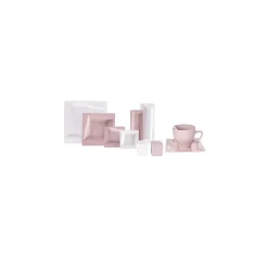 Karaca Rosalie für 6 Personen Frühstücksset und Servierschalen, 32 Teilig Rosa01 Discount