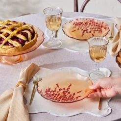 Karaca Rote Lavendel 7-teiliges Kuchenset Kahverengi New