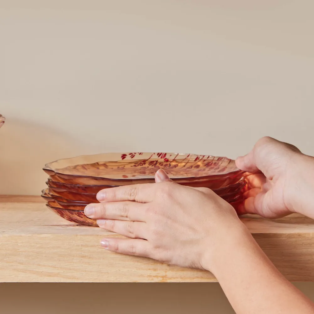 Karaca Rote Lavendel 7-teiliges Kuchenset Kahverengi New