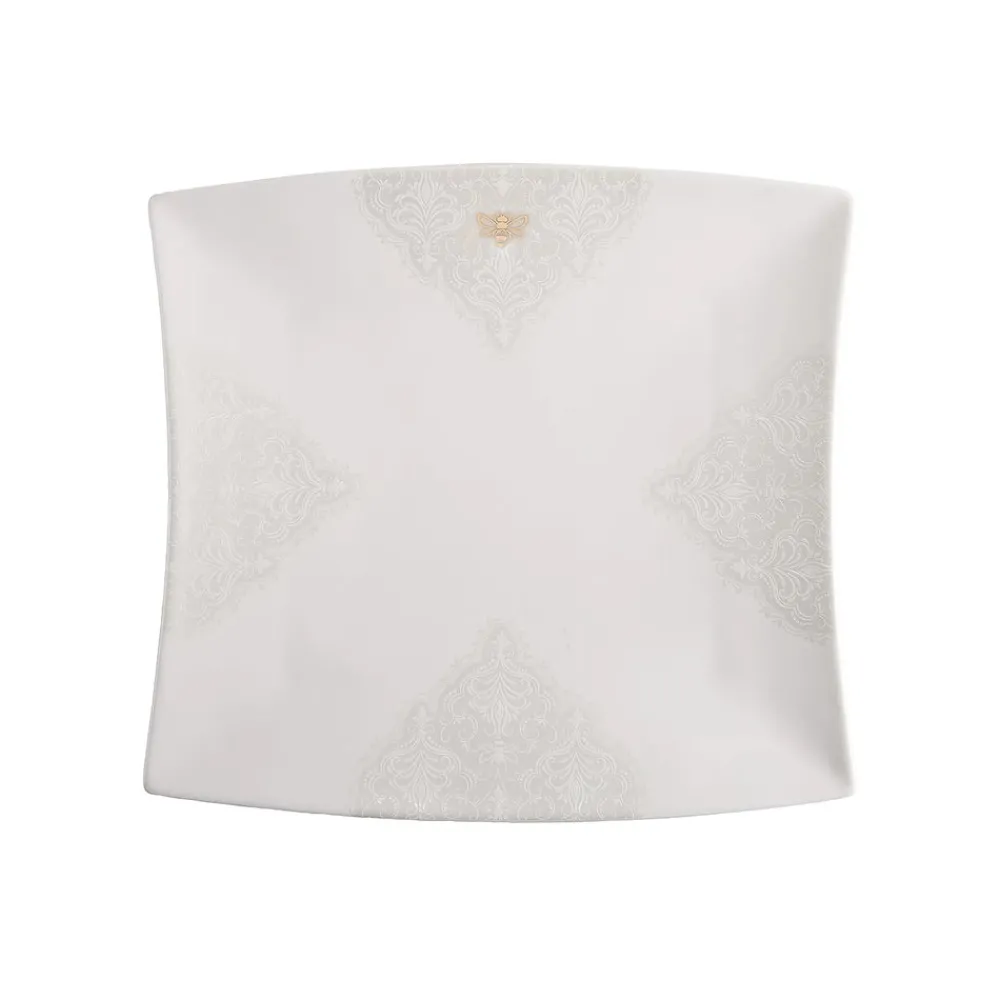 Karaca Royal Bee 32 teiliges Frühstücksset und Servierschalen Quadrat Weıß01 Sale