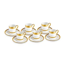 Karaca Royal Bone Charlotte Kaffeetassenset für 6 Personen, 90 ml Weıß Gold Discount
