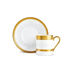 Karaca Royal Bone Charlotte Kaffeetassenset für 6 Personen, 90 ml Weıß Gold Discount
