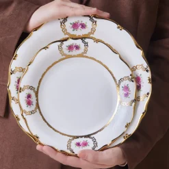 Karaca Royal Bone China Elizabeth 55-teiliges Tafelservice für 12 Personen, Gold Clearance