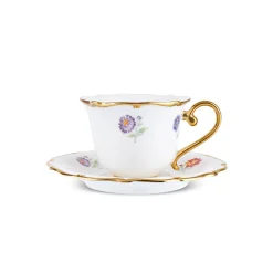 Karaca Royal Bone Diana Kaffeetassenset für 6 Personen, 90 ml Weıß Gold Clearance
