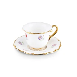 Karaca Royal Bone Diana Kaffeetassenset für 6 Personen, 90 ml Weıß Gold Clearance