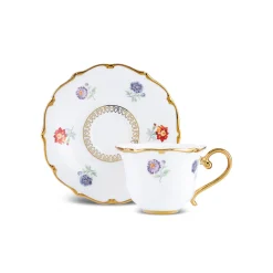 Karaca Royal Bone Diana Kaffeetassenset für 6 Personen, 90 ml Weıß Gold Clearance