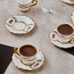 Karaca Royal Bone Elizabeth Kaffeetassenset für 6 Personen, 90 ml Multıfarben Outlet