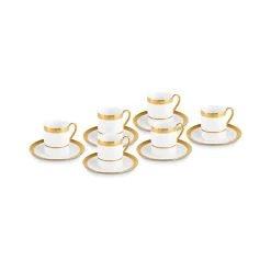 Karaca Royal Bone Victoria Kaffeetassenset für 6 Personen, 90 ml Multıfarben Outlet