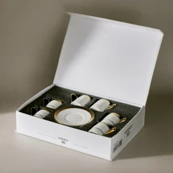 Karaca Royal Bone Victoria Kaffeetassenset für 6 Personen, 90 ml Multıfarben Outlet