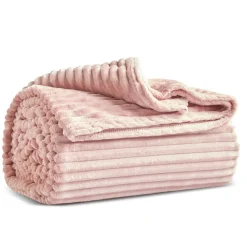 Karaca Ruby Stripe Wellsoft Einzel Decke, Rosa Hot