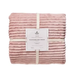 Karaca Ruby Stripe Wellsoft Einzel Decke, Rosa Hot