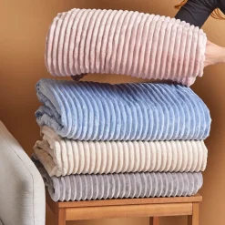 Karaca Ruby Stripe Wellsoft Doppel Decke, Grau Grau02 Best