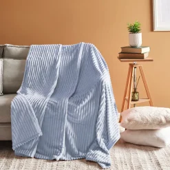 Karaca Ruby Stripe Wellsoft Doppel Decke, Blau Sale