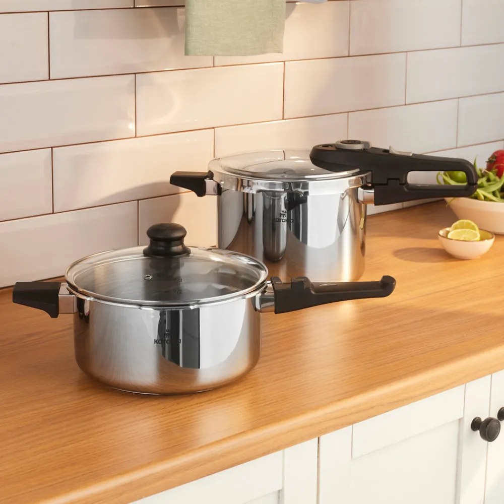 Karaca Ruggersteel Schnellkochtopf 4+6 Lt Grau Discount