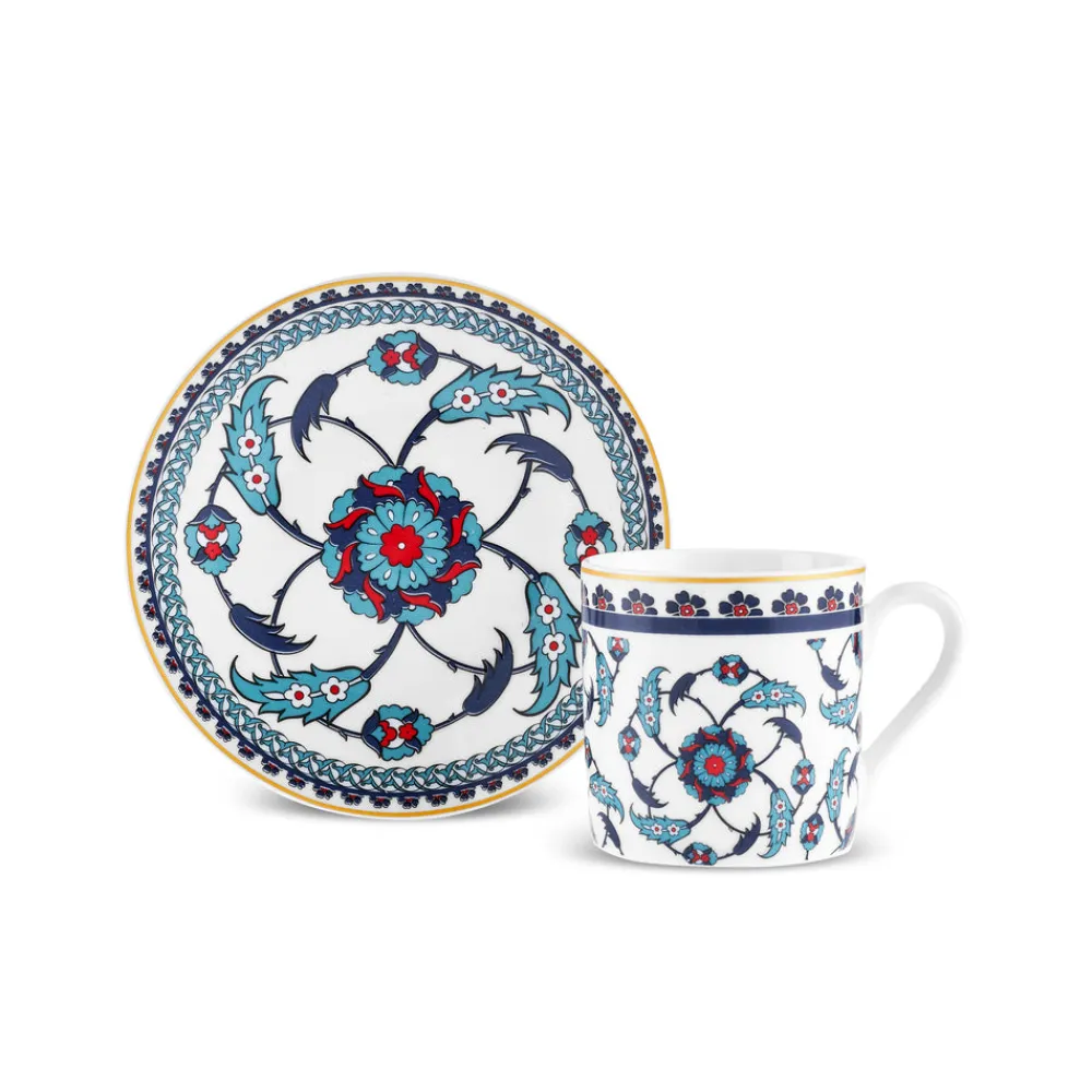 Karaca Rumi Kaffeetassenset für 6 Personen, 80 ml Multıfarben Sale