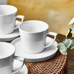 Karaca Salvare für 6 Personen Teetasse und Untertasse Set, 12 Teilig, New Generation Bone, 260 ml, Weiß Weıß01 Clearance