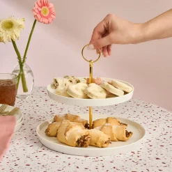 Karaca Salvare 2-stöckige Kuchenetagere, weiß Weıß Clearance