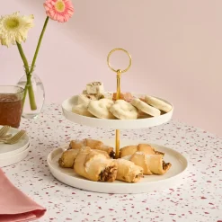 Karaca Salvare 2-stöckige Kuchenetagere, weiß Weıß Clearance