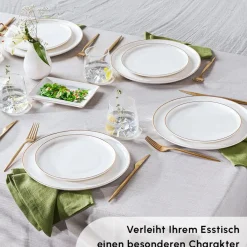 Karaca Santo für 6 Personen Geschirrset 18 Teilig, New Generation Bone, Weiß Gold Sale