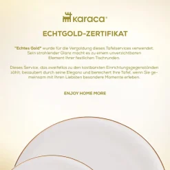 Karaca Santo für 6 Personen Geschirrset 18 Teilig, New Generation Bone, Weiß Gold Sale