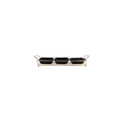 Karaca Sarah 3er Servierschalen- Set, Gold- Schwarz Schwarz01 New