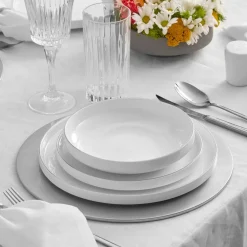 Karaca Satürn Streamline 59-teiliges Tafelservice- Set für 12 Personen Platın Best