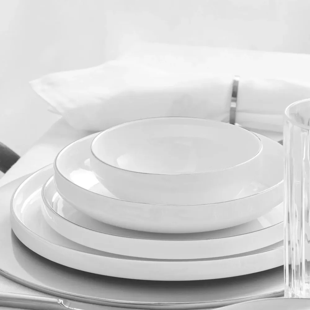 Karaca Satürn Streamline 59-teiliges Tafelservice- Set für 12 Personen Platın Best