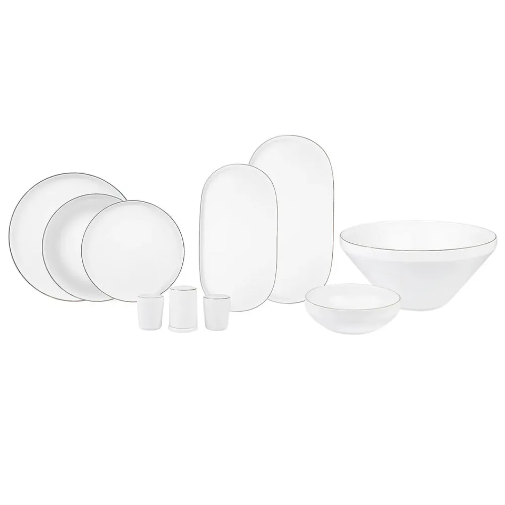 Karaca Satürn Streamline 59-teiliges Tafelservice- Set für 12 Personen Platın Best