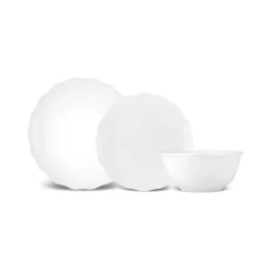 Karaca Scalloped 18-teiliges Tafelservice für 6 Personen Weıß01 Discount