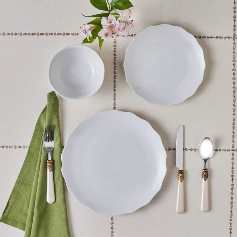 Karaca Scalloped 18-teiliges Tafelservice für 6 Personen Weıß01 Discount