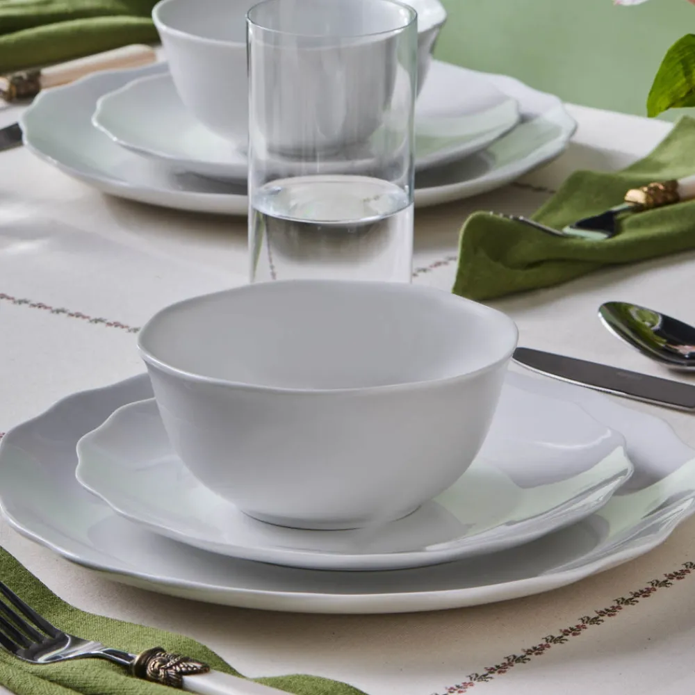 Karaca Scalloped 18-teiliges Tafelservice für 6 Personen Weıß01 Discount
