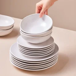 Karaca Scarlet 18-teiliges Tafelservice für 6 Personen Weıß01 Clearance