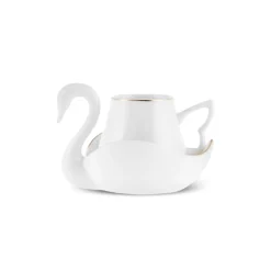 Karaca Schwan Kaffeetassen-Set für 6 Personen Weıß Gold New