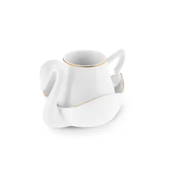 Karaca Schwan Kaffeetassen-Set für 6 Personen Weıß Gold New
