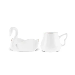 Karaca Schwan Kaffeetassen-Set für 6 Personen Weıß Gold New
