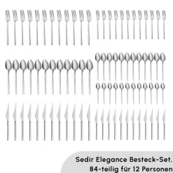 Karaca Sedir Elegance Besteckset für 12 Personen, 84 Teilig Sılber03 Outlet